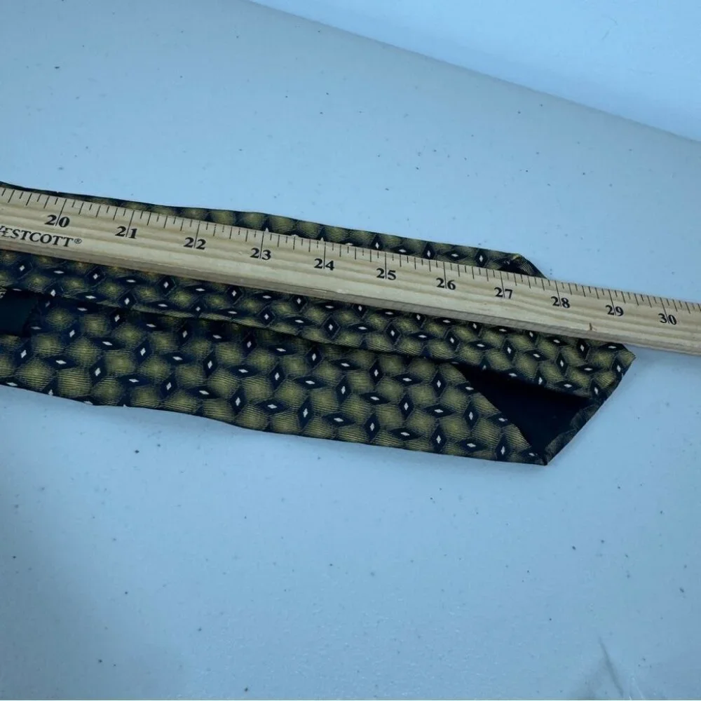 Carnaval de Venise Silk Geometric Tie Gold Black Italian Business Casual Office